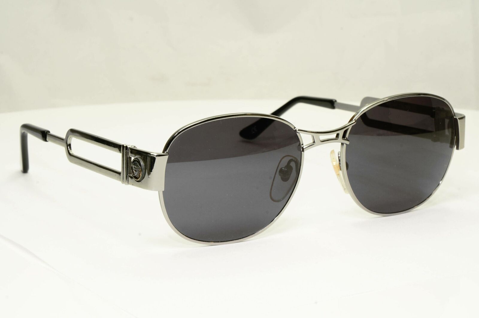 Gianni Versace 1996 Vintage Mens Silver Medusa Metal Sunglasses MOD S57 COL 76M