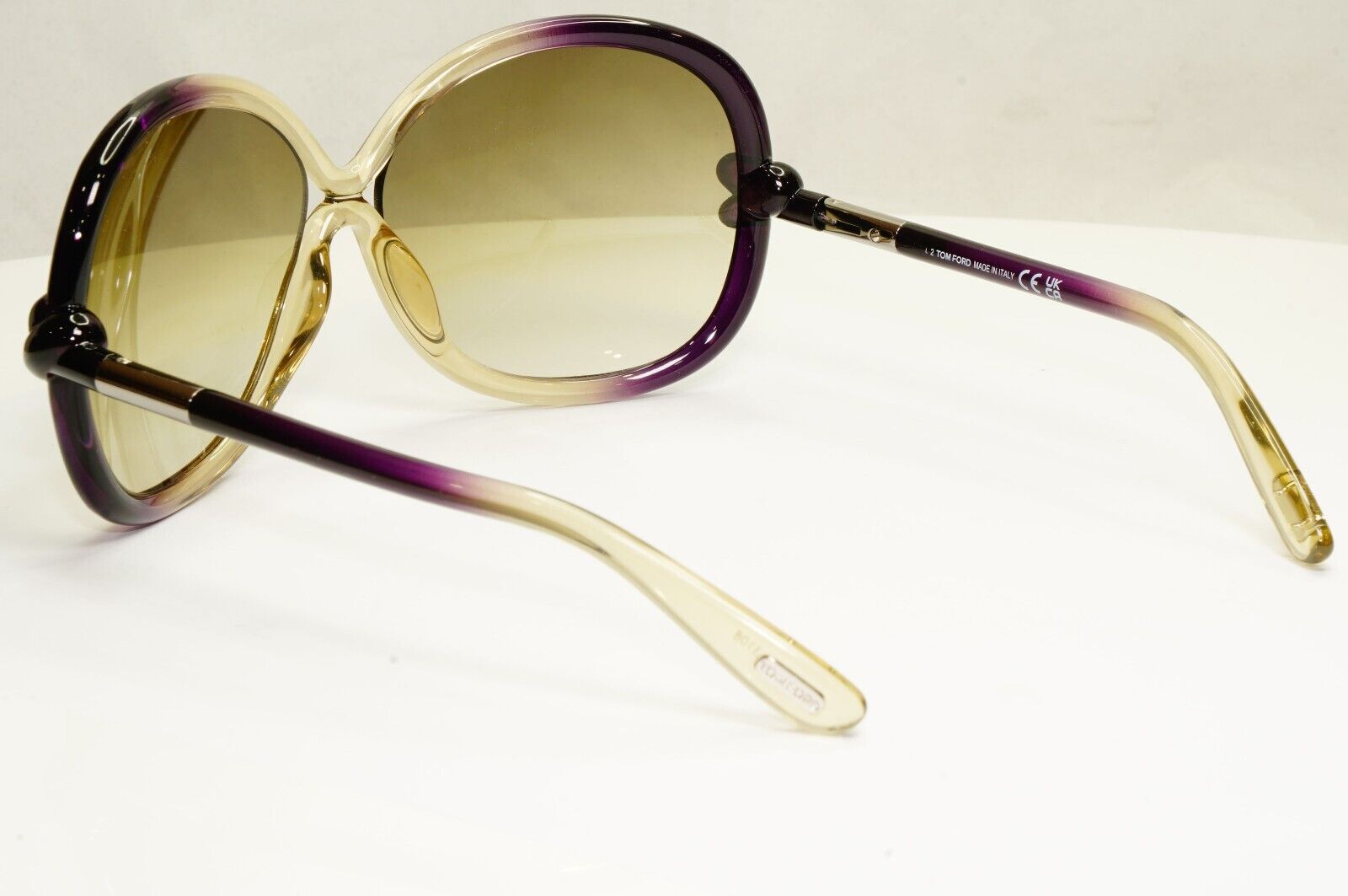 Tom Ford Oversized Sunglasses Knot Brown Gradient Purple TF 185 Sonja 95P 37809