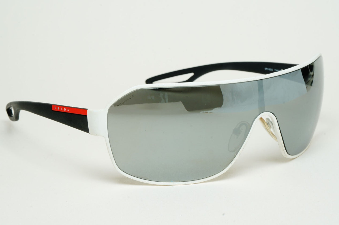 Prada Sunglasses 2013 Vintage Shield White Silver PS52QS SPS 52Q TWK-7W1 140325