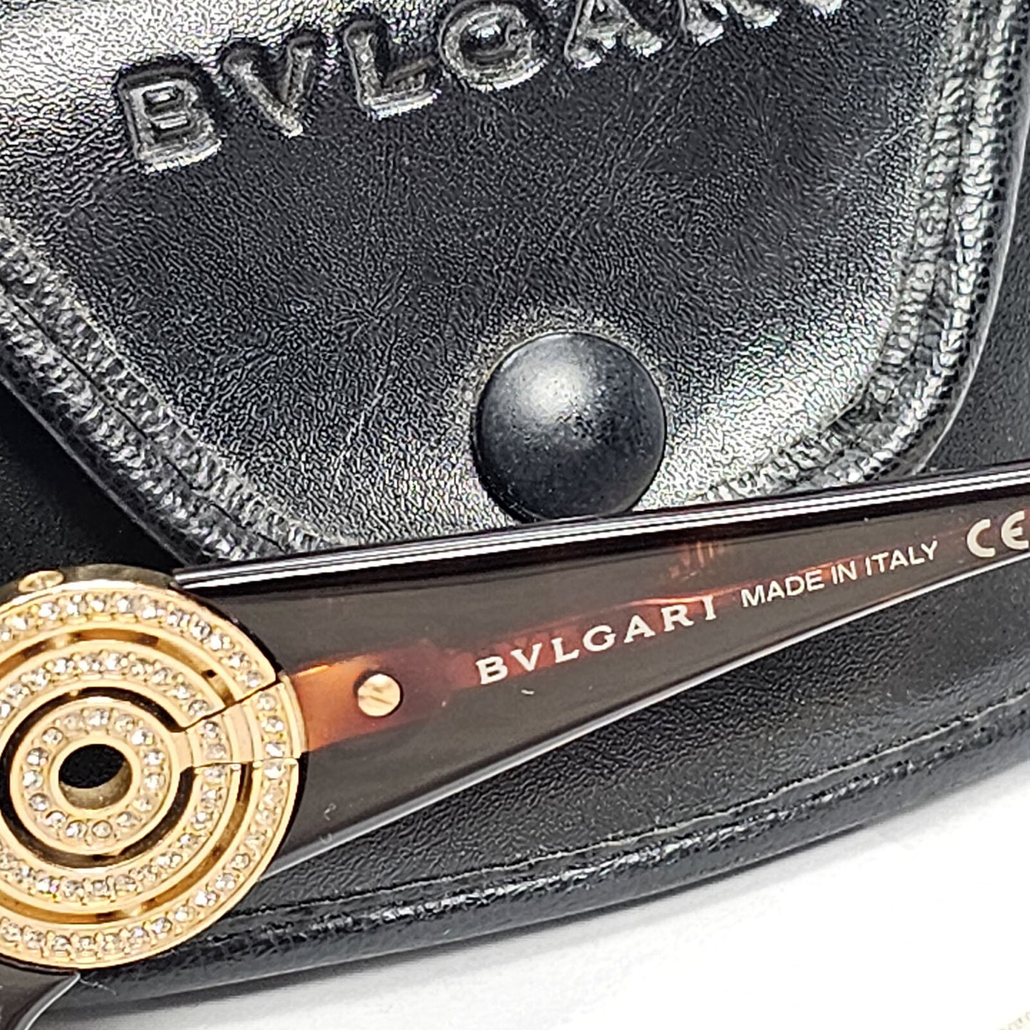 Bvlgari Sunglasses Crystal Brown Tortoiseshell Square 8007-B 851/73 050124