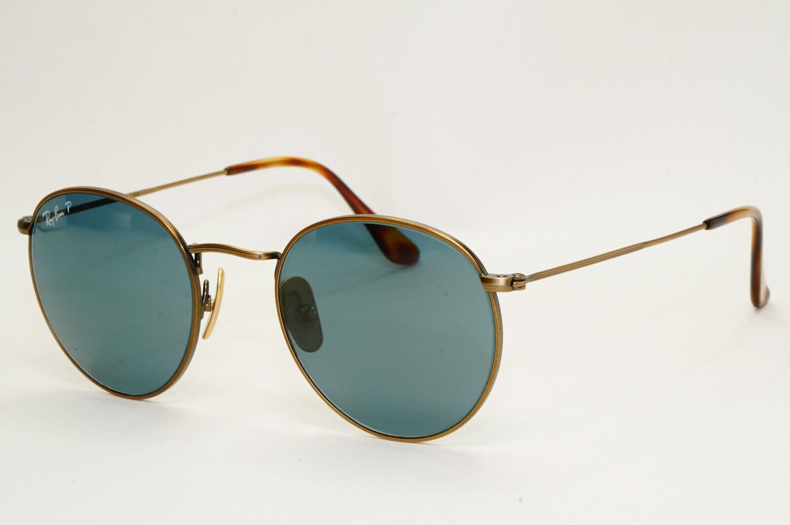 Ray-Ban Sunglasses Round Titanium Polarised Bronze Blue RB 8247 9207/T0 50mm