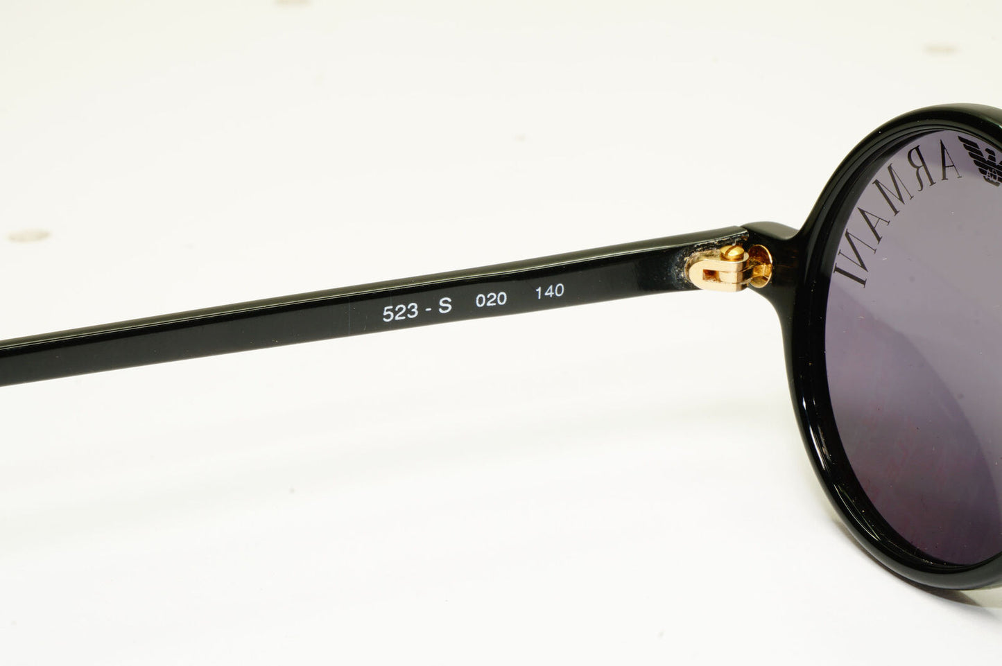 Emporio Armani 1997 Vintage Sunglasses Round Lens Logo Print Black 523-S 020