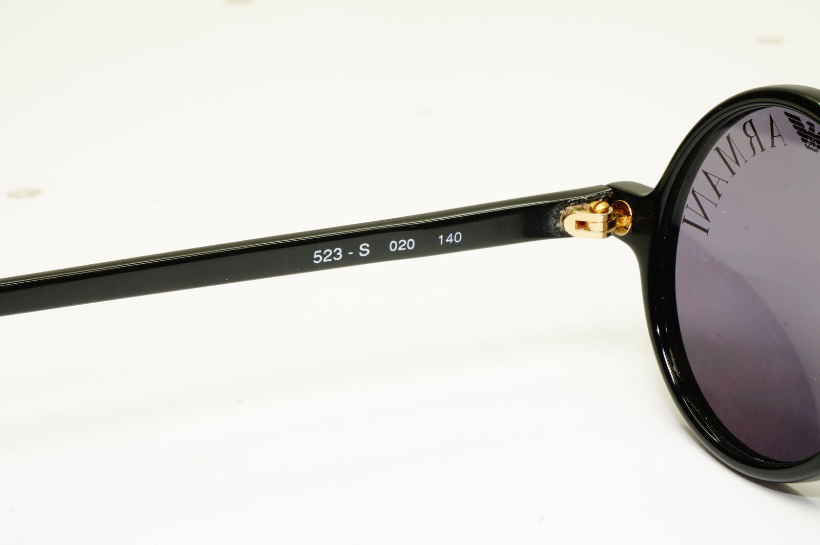 Emporio Armani 1997 Vintage Sunglasses Round Lens Logo Print Black 523-S 020