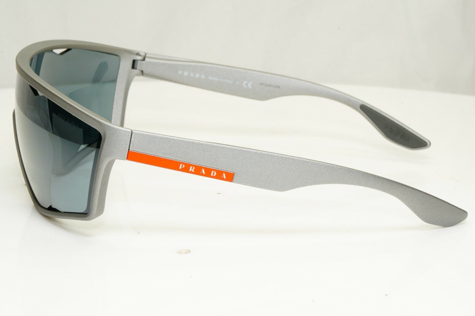 Prada Shield Grey Mirror Sunglasses Graphite Visor Ski Mens Mask SPS 09U 449-5L0
