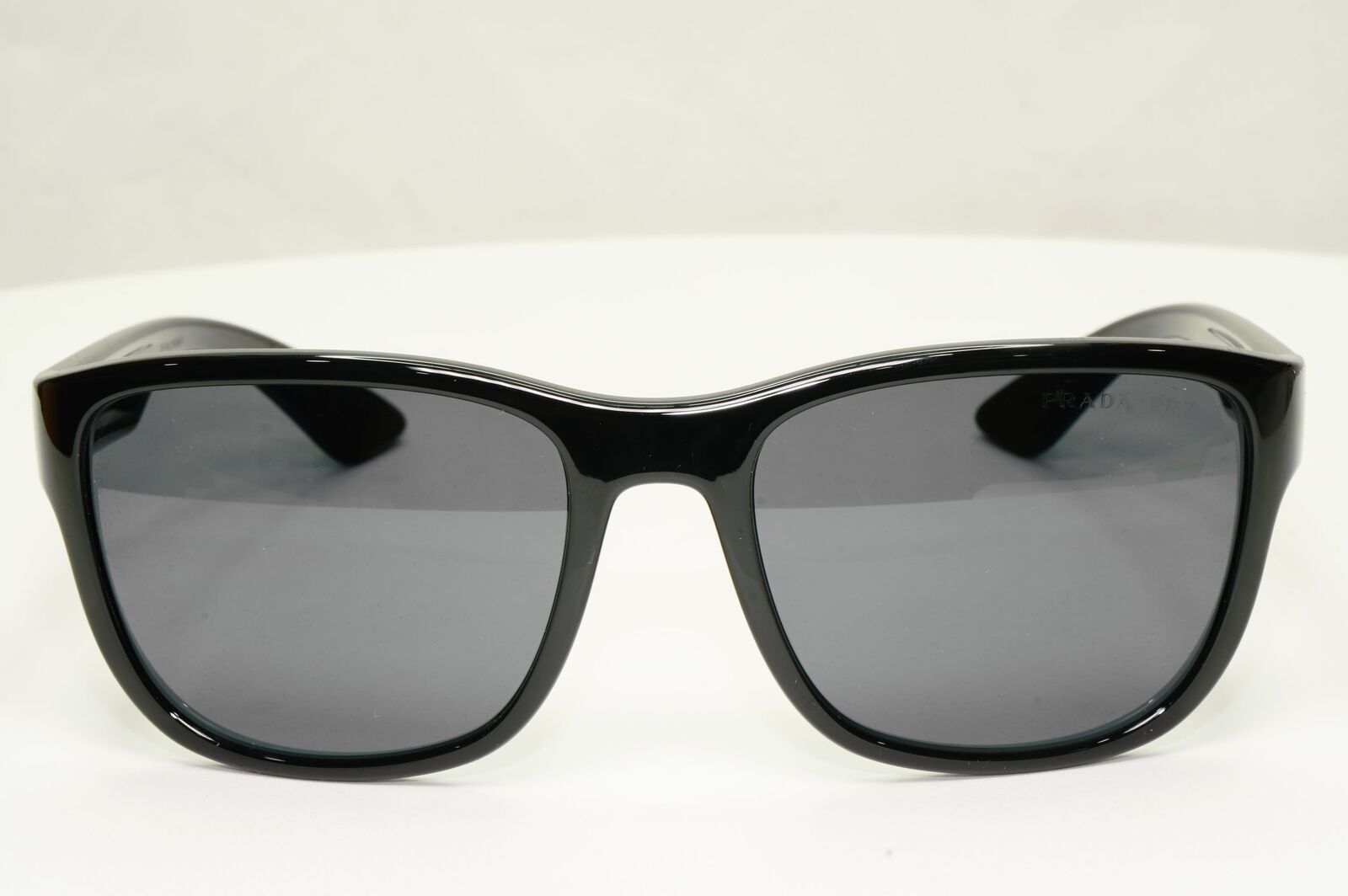 Prada Polarised Black Sunglasses Square Red Stripe PS01US SPS 01U 1AB-5Z1 59mm