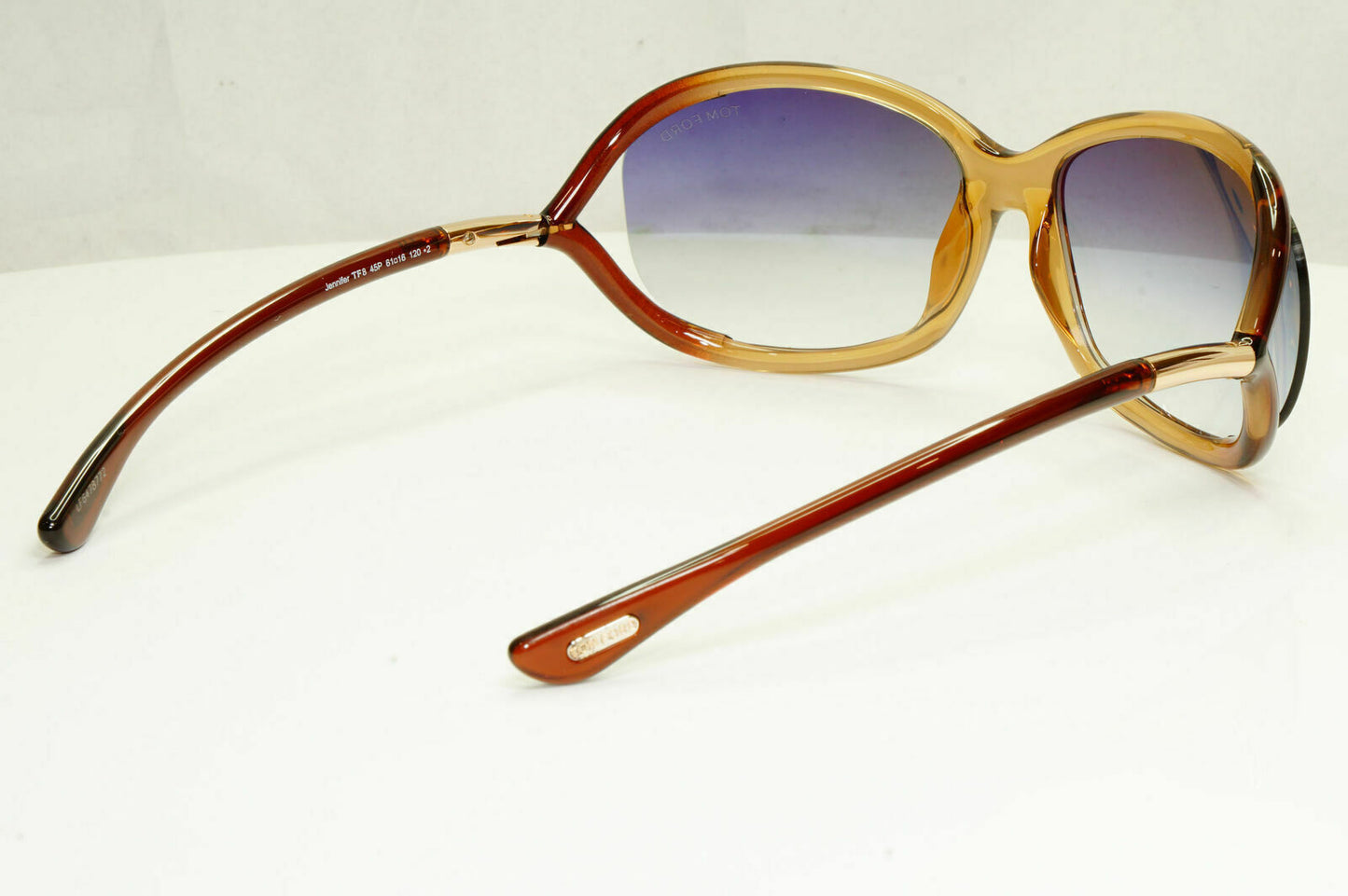 Tom Ford Jennifer Sunglasses Blue Gradient Brown Honey Gold TF8 45P FT 0008