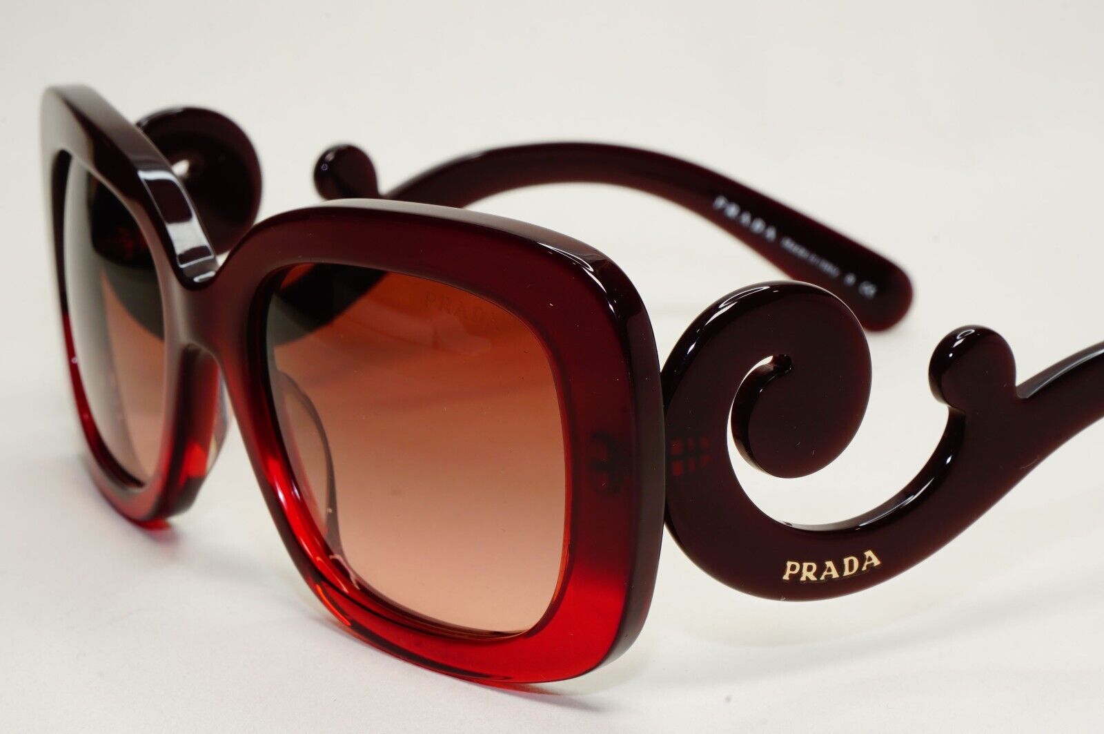 Prada Sunglasses Swirl Baroque Square Dark Red PR27OS SPR 27O MAX-0A5 061024