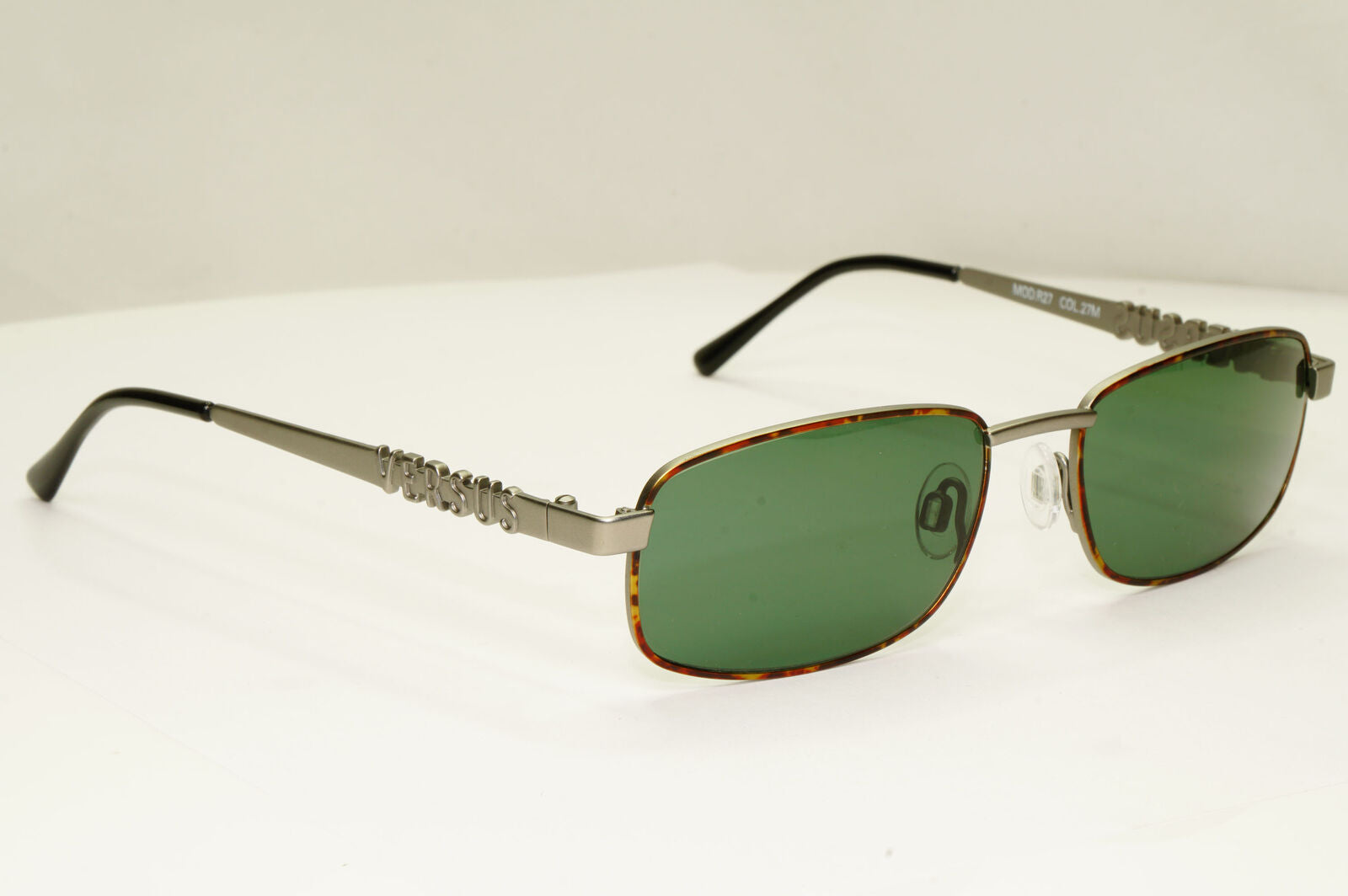 Versus 1995 Vintage Silver Green Metal Sunglasses Gianni Versace MOD R27 COL 27M