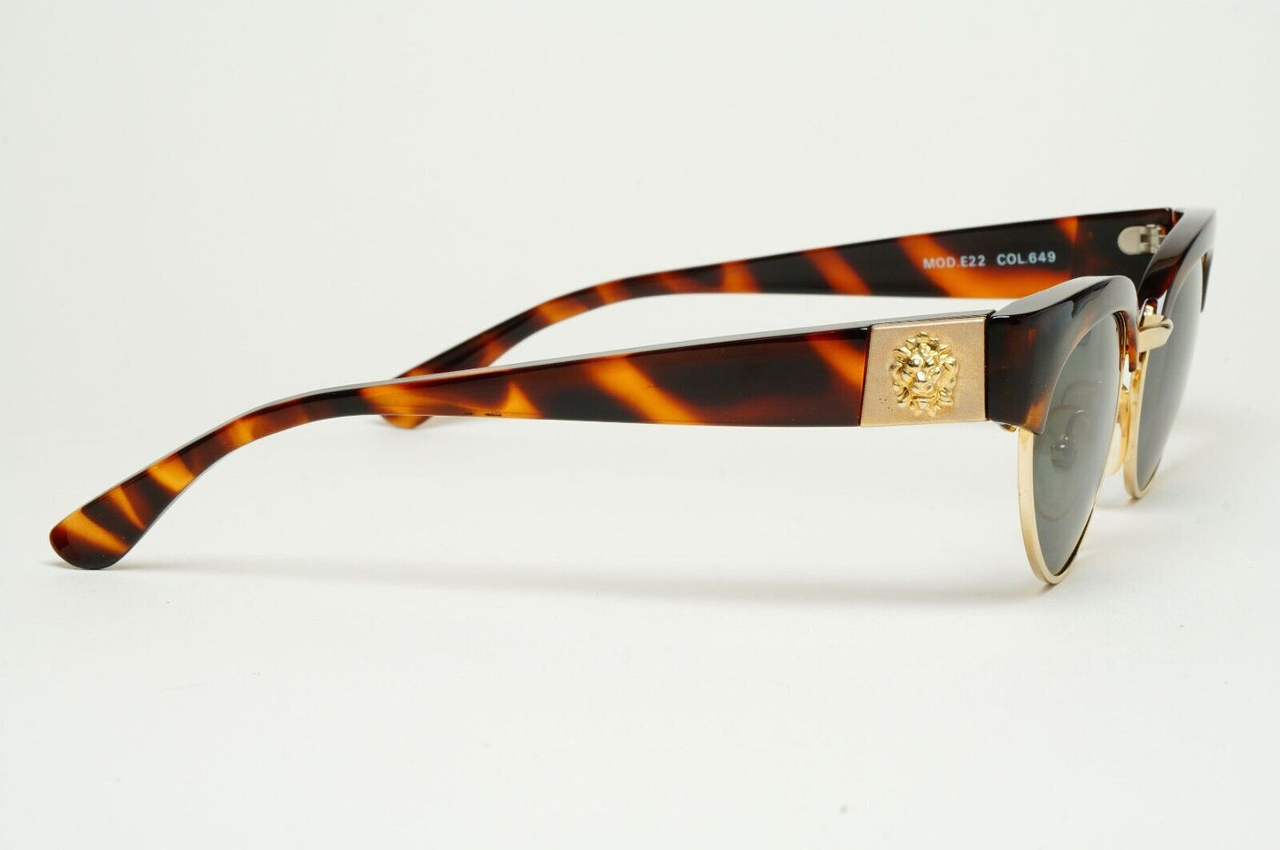 Versus Sunglasses 1996 by Gianni Versace Vintage Brown Gold Lion MOD E22 COL 649
