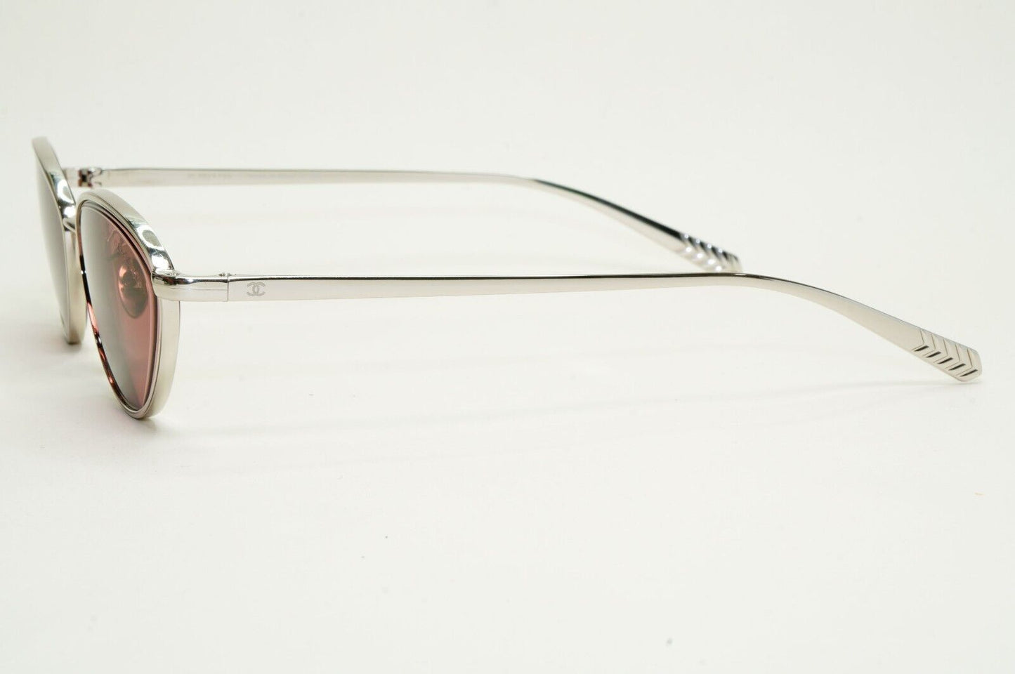 Chanel Sunglasses Silver Red Burgundy Cat Eye Metal 4255 c.124/0H 55mm