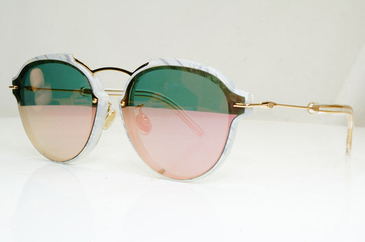 Authentic DIOR Womens Mirror Boxed Sunglasses Gold Square Eclat GBZ0J 29110