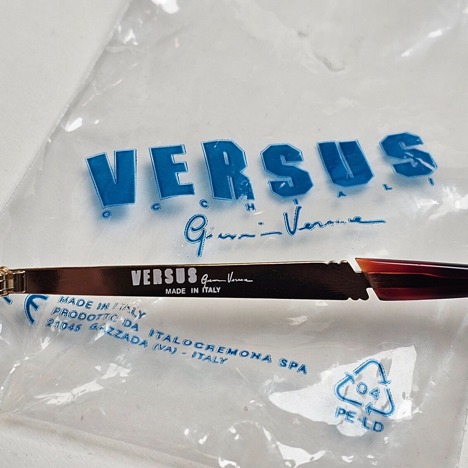 Versus Sunglasses 1996 by Gianni Versace Vintage Gold Brown MOD F01 COL 030