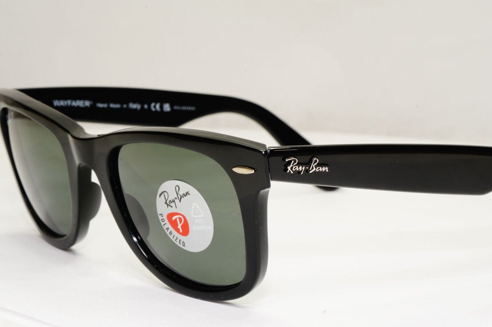 Ray-Ban Sunglasses Wayfarer Polarised Black Green RB 2140 Wayfarer 901/58 50mm