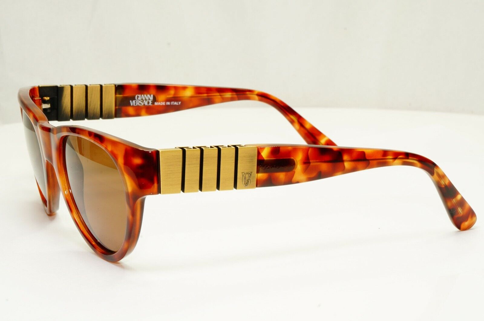 Gianni Versace 1996 Mens Vintage Brown Gold Square Sunglasses MOD 533 COL 806