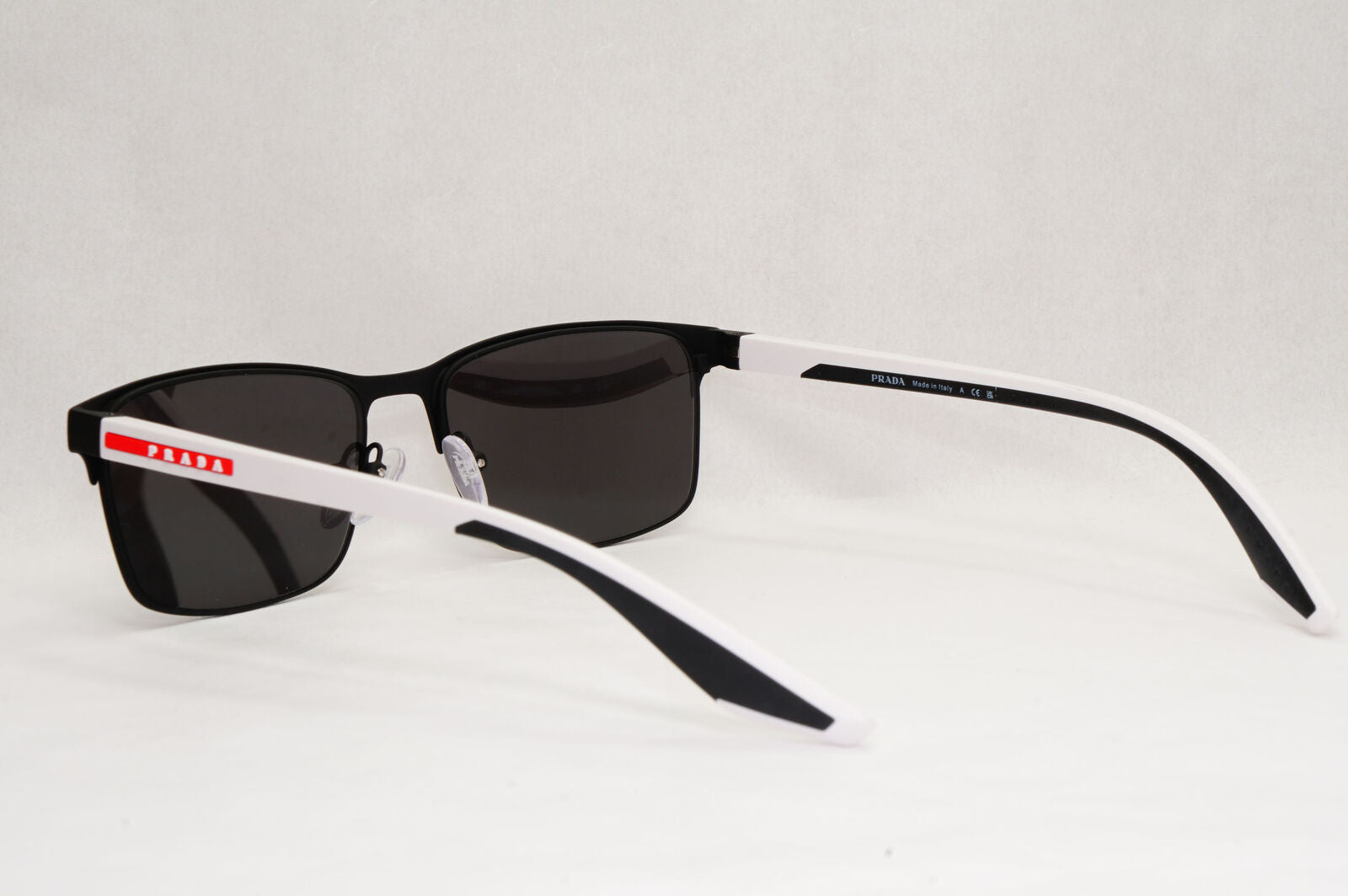 Prada Sunglasses Black White Red Linea Rossa Square PS50PV VPS 50P DG0-1O1 57mm