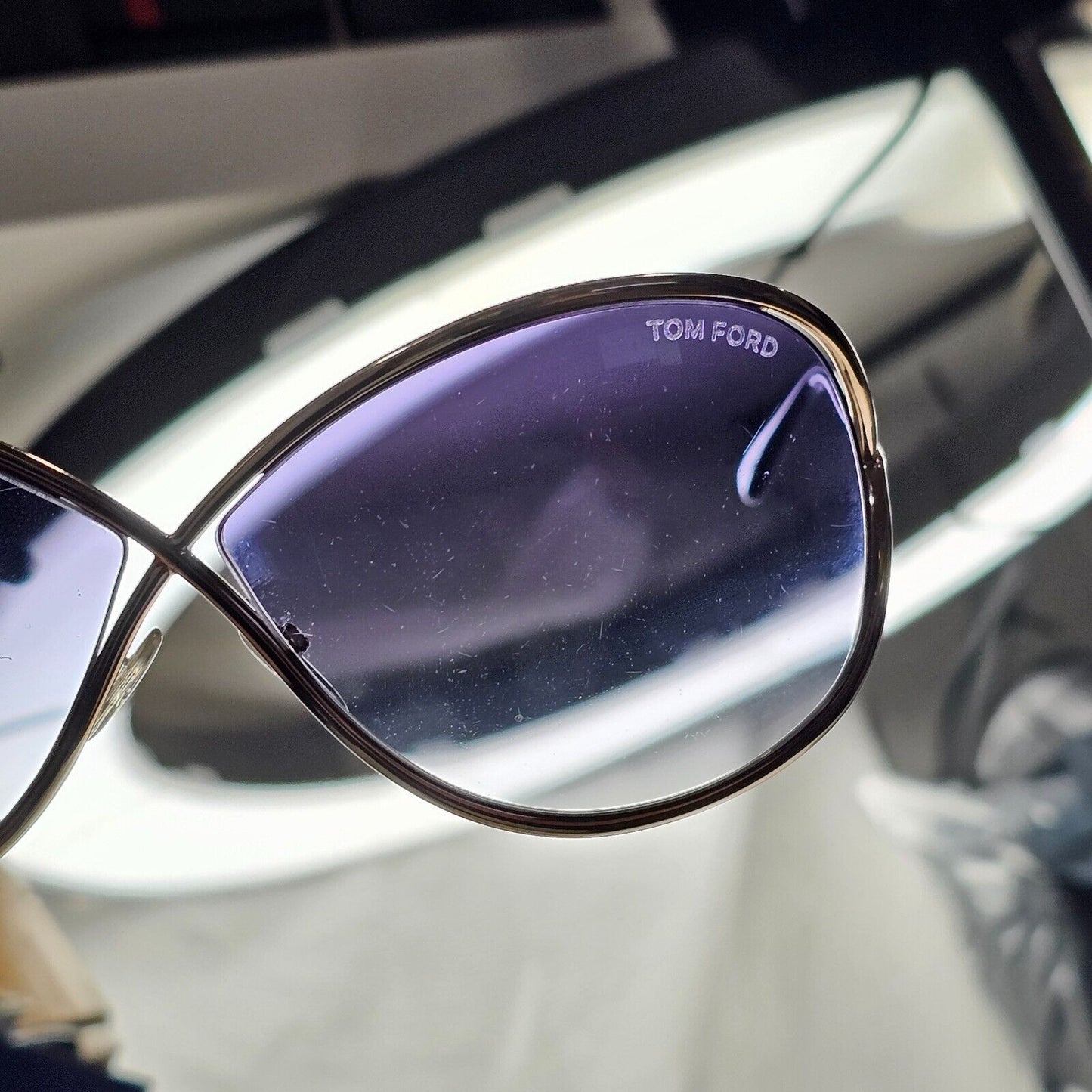 Tom Ford Sunglasses Miranda Gold Dark Purple Grey Gradient FT0130 TF 130 28B
