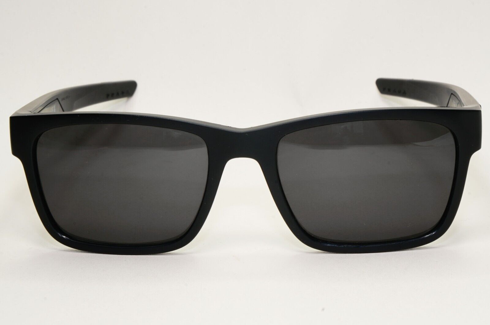 Prada Sunglasses Black Matte Rubber Square Red Rossa PS02PV VPS 02P 1BO-1O1 55mm