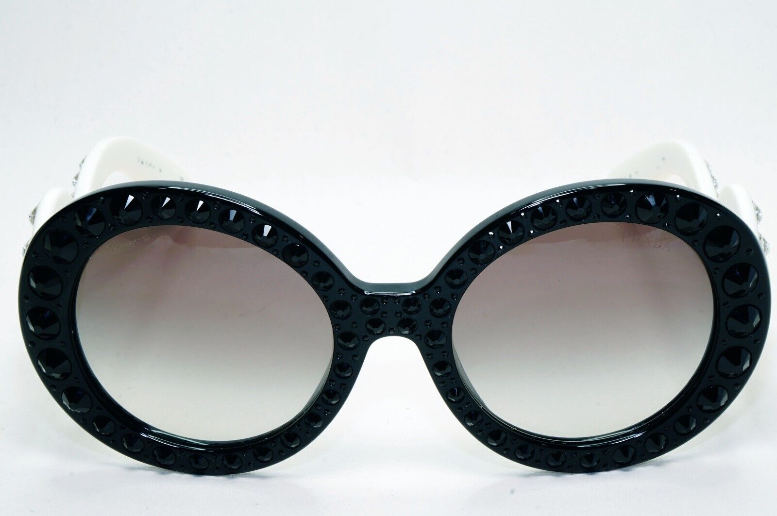 Prada Sunglasses Baroque Ornate Swirl White Black PR31PS SPR 31P 7S3-0A7  311024