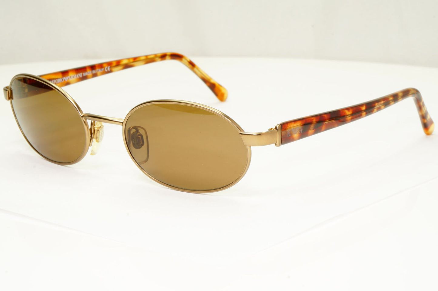 Emporio Armani 1997 Vintage Sunglasses Mens Womens Oval Bronze Metal 106-S 884