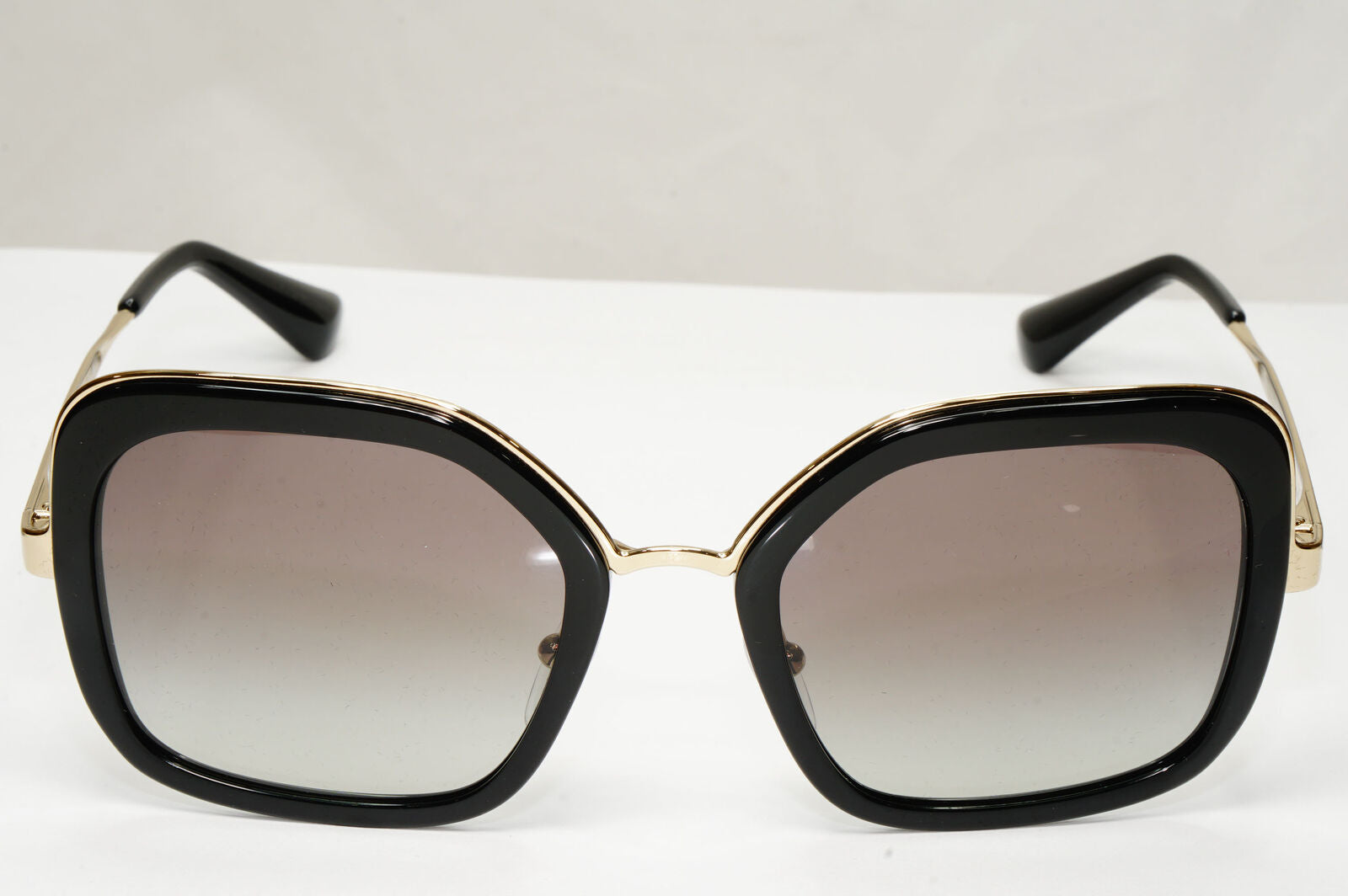 Prada Sunglasses Black Gold Square Grey Gradient PR57US SPR 57U 1AB-0A7