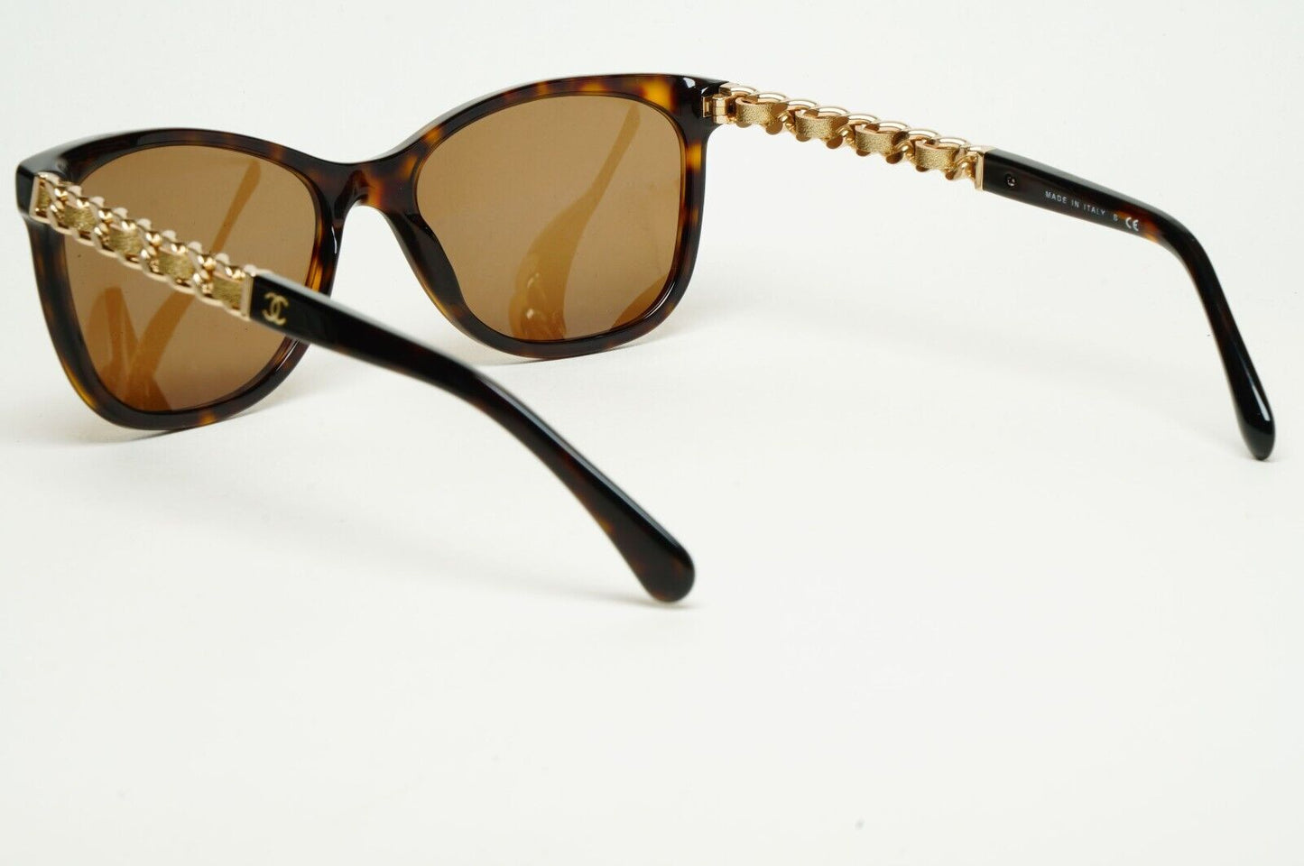 Chanel Sunglasses Leather Chain Gold Brown Tortoise 5260-Q c.714/S5 261124