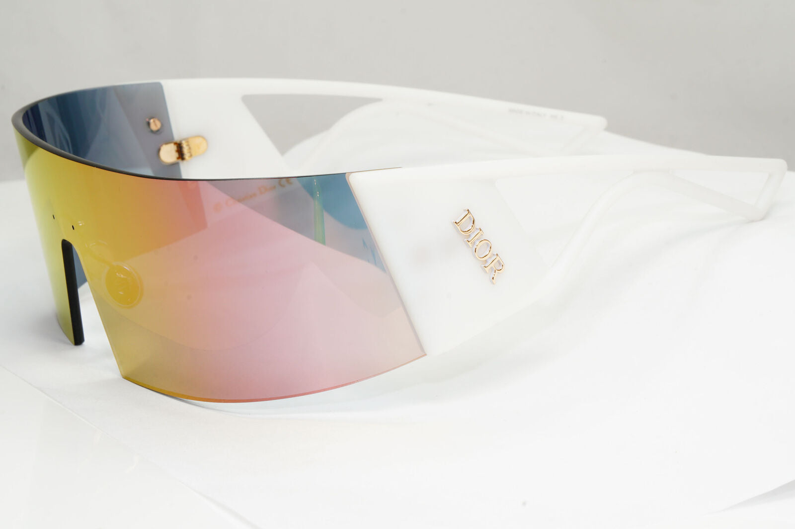 Dior Kaleidiorscopic Sunglasses Shield Visor Mirror White Pink Gold 35J0J