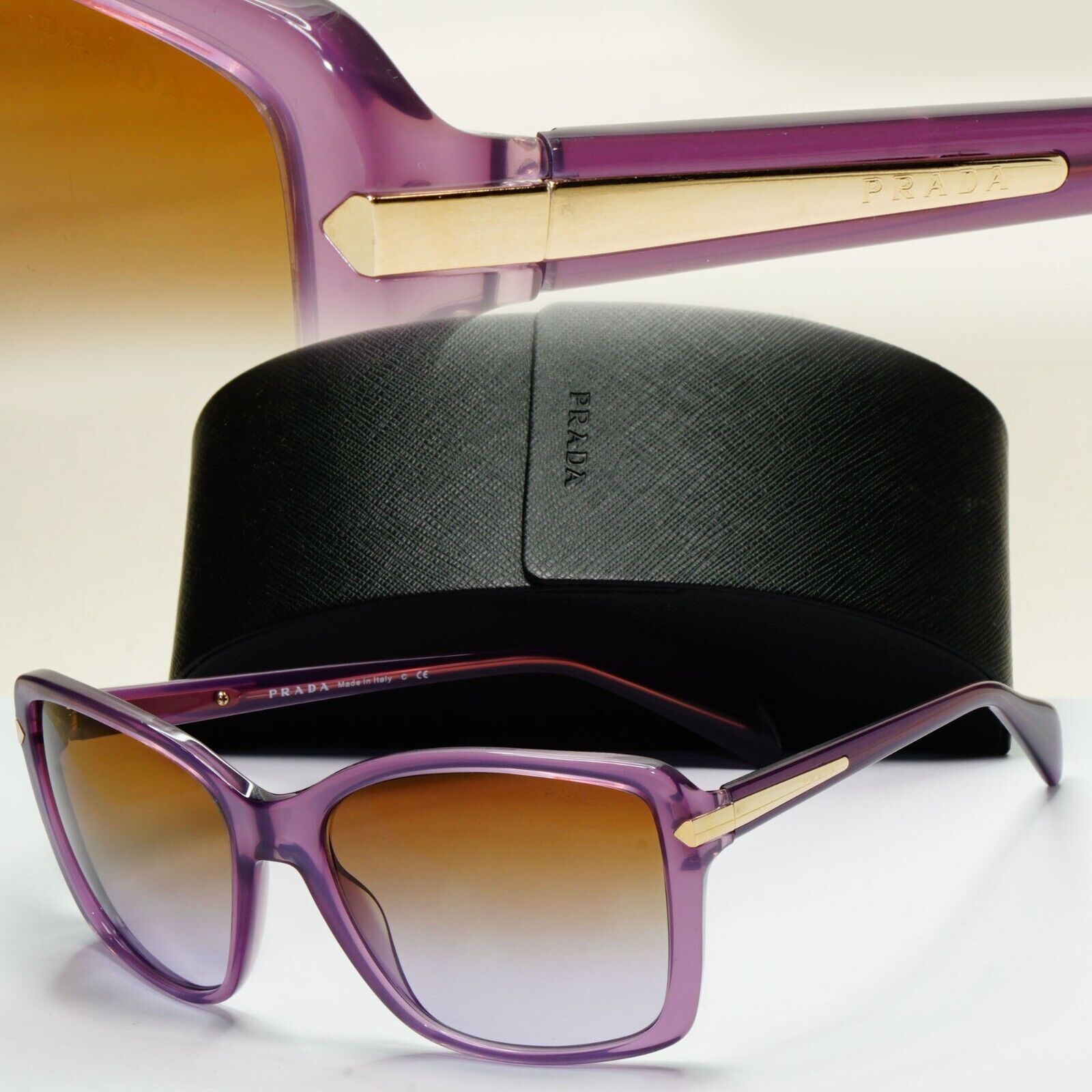 Prada Sunglasses 2013 Vintage Square Violet Brown PR14PS SPR 14P MAV-6P1 050824