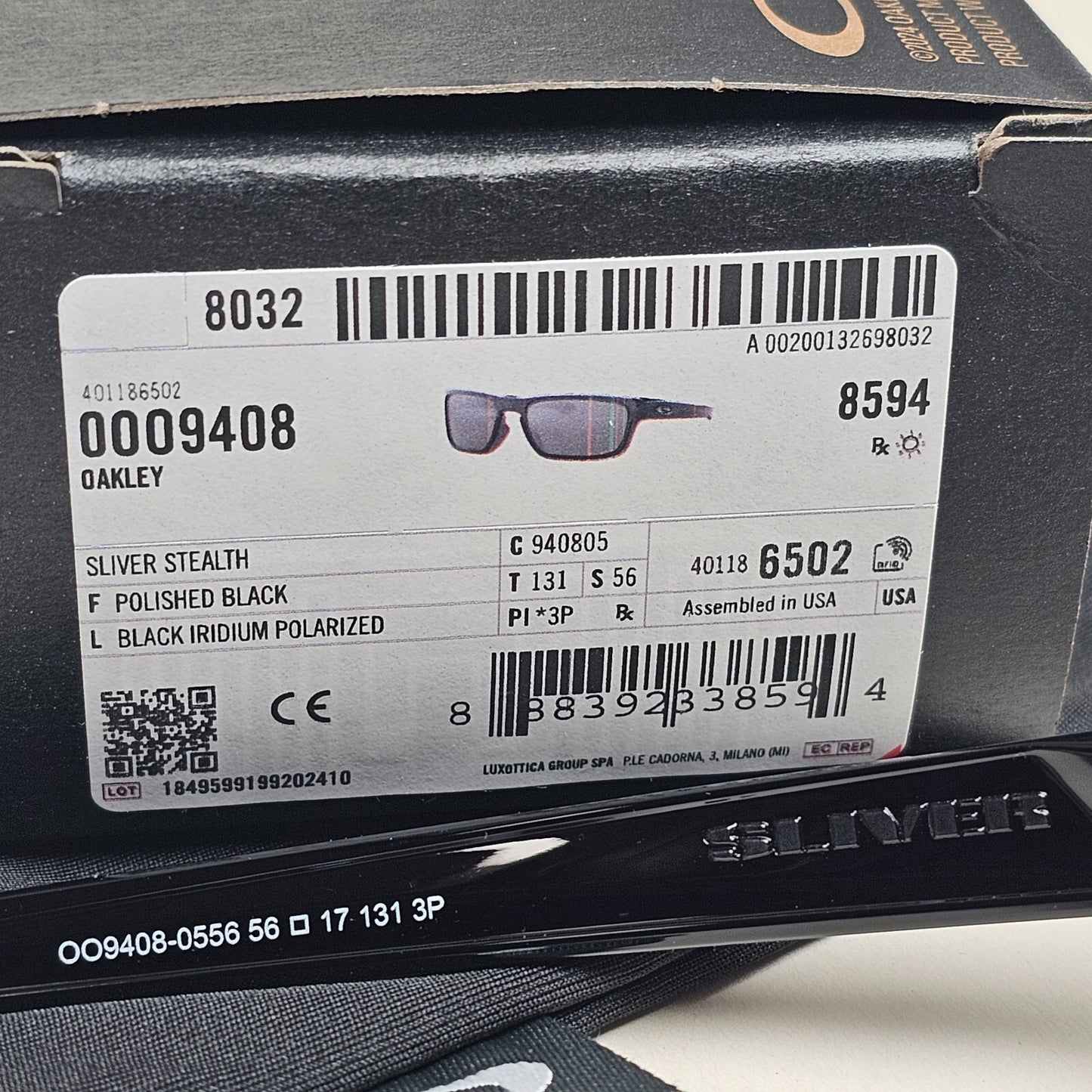 Oakley Sunglasses Polarized Sliver Stealth Black Polished Iridium OO 9408 05
