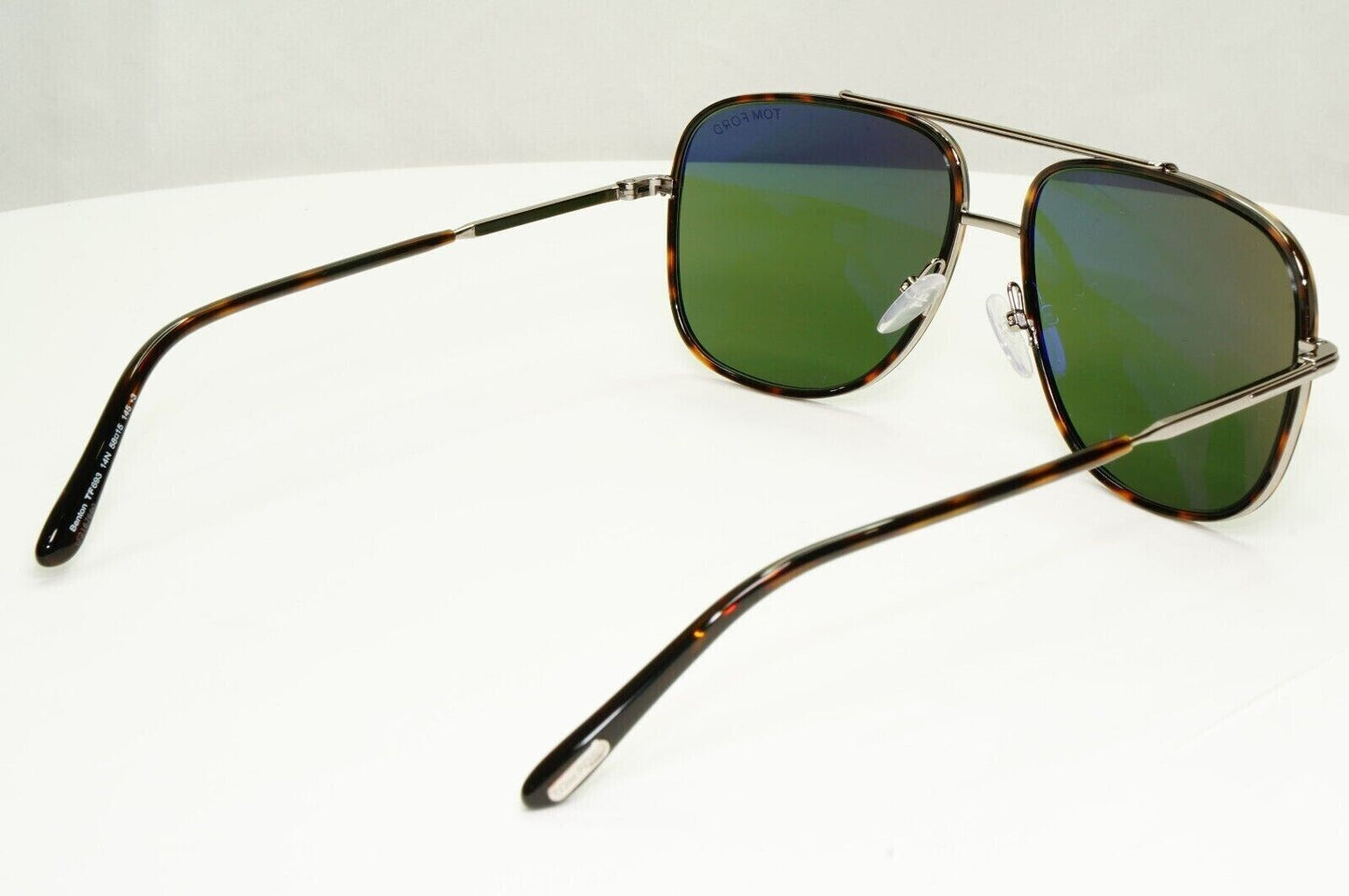 Tom Ford Sunglasses Benton Silver Ruthenium Green Pilot TF 693 14N FT0693 [a]