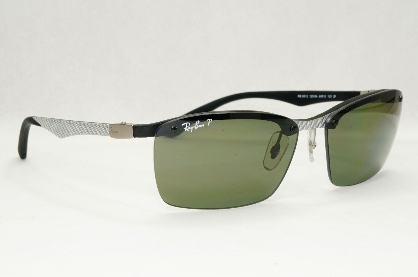 Ray-Ban Sunglasses Carbon Fibre 2013 Polarized Silver Green RB 8312 125/9A