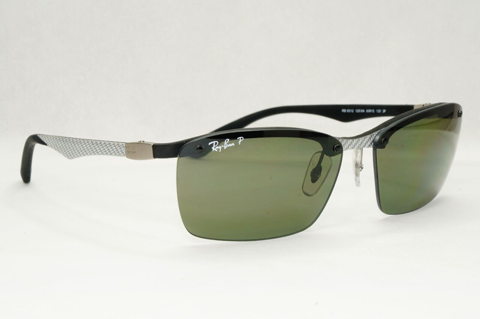 Ray-Ban Sunglasses Carbon Fibre 2013 Polarized Silver Green RB 8312 125/9A