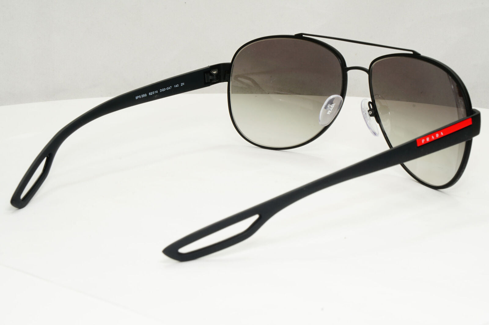 Prada Black Sunglasses Pilot Grey Gradient Sport Rubber PS55QS SPR 55Q DG0-0A7