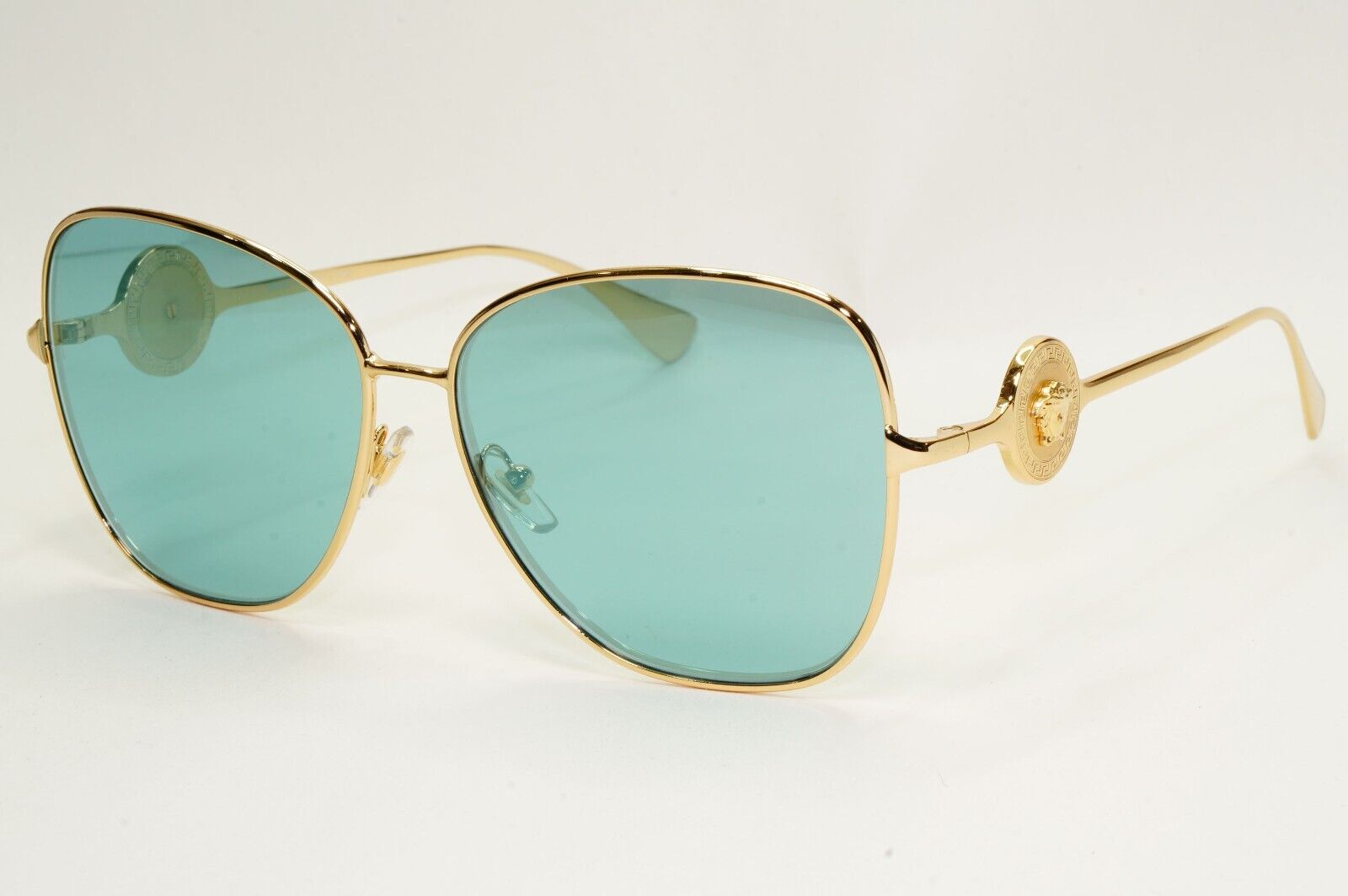 Versace Sunglasses Gold Medusa Large Square Azure Green MOD VE 2256 1002/9C 60mm