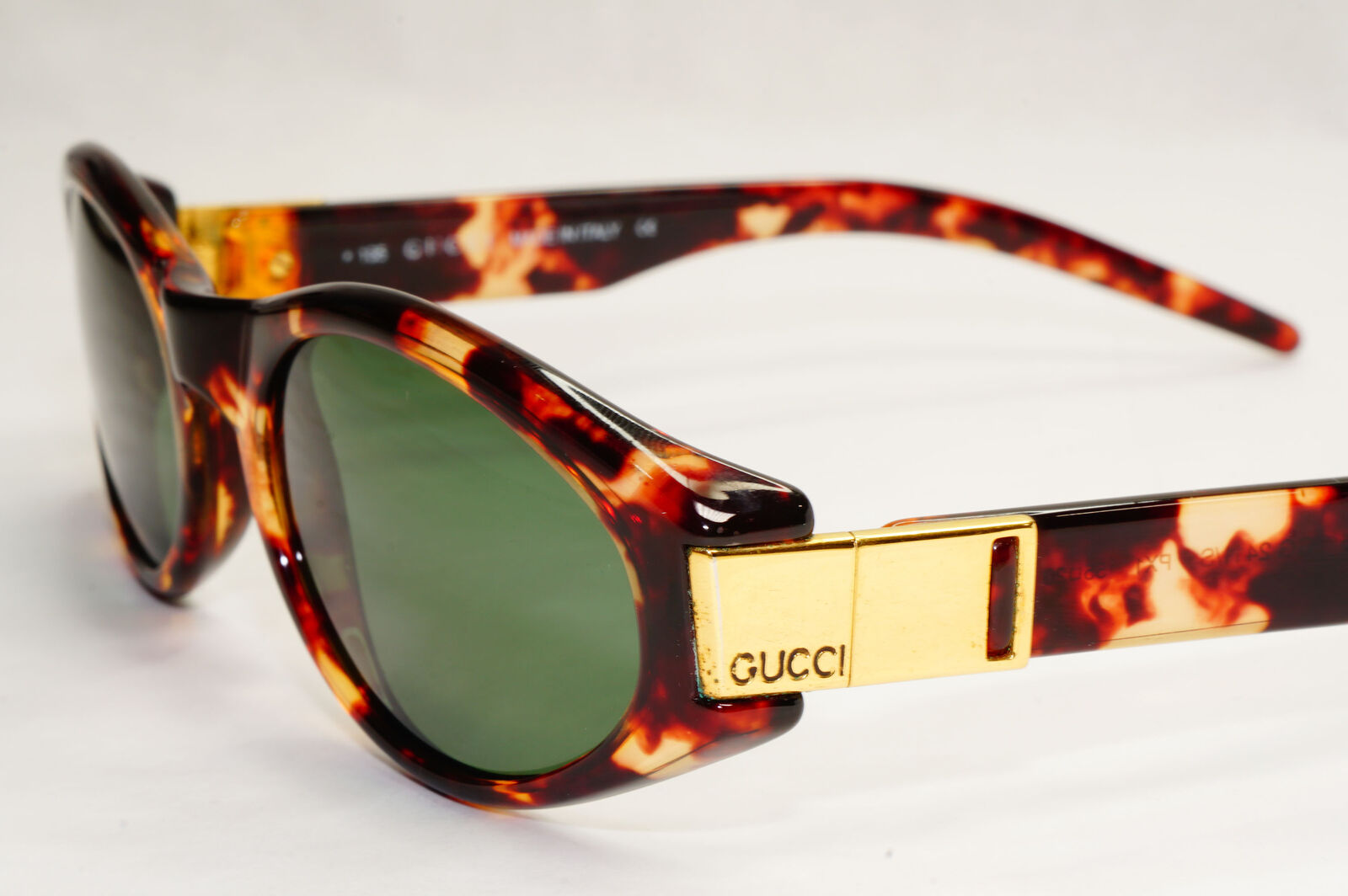 Gucci Sunglasses 1998 Vintage Brown Gold Green GG 2411/S PX1 55mm 130224