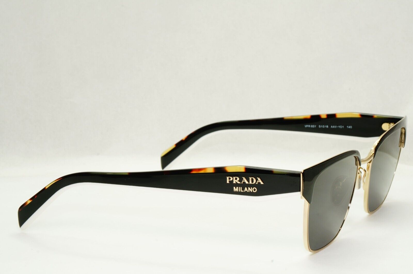 Prada Sunglasses Black Gold Tortoise Brown Milano PR65YV VPR 65Y AAV-1O1 51mm