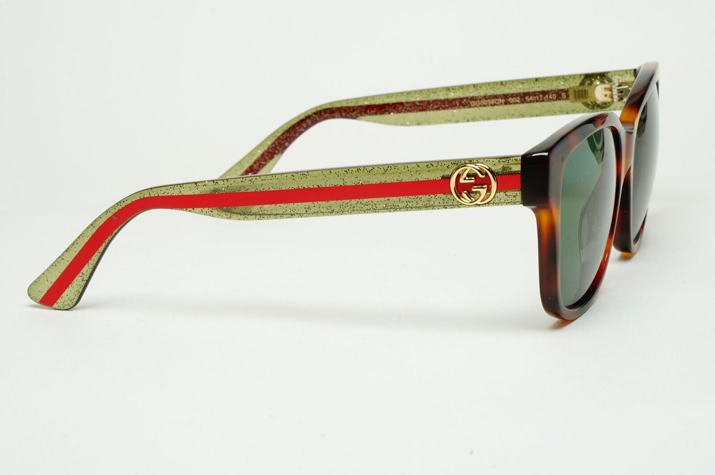 Gucci Sunglasses 2017 Brown Green Square Red Stripe GG0038ON 002 54mm 100225