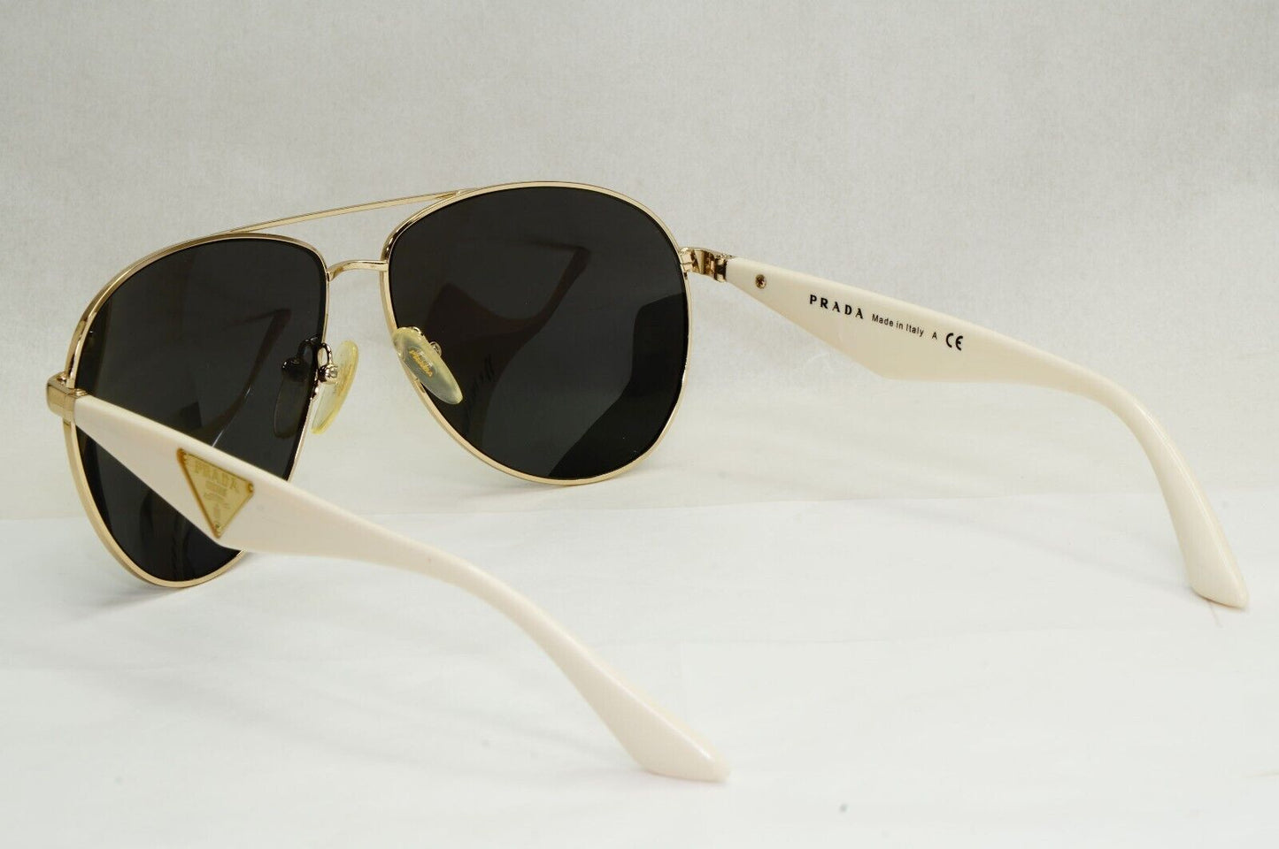 Prada Sunglasses Triangle Black Gold White Pilot PR53QS SPR 53Q ZVN-0A6 180324