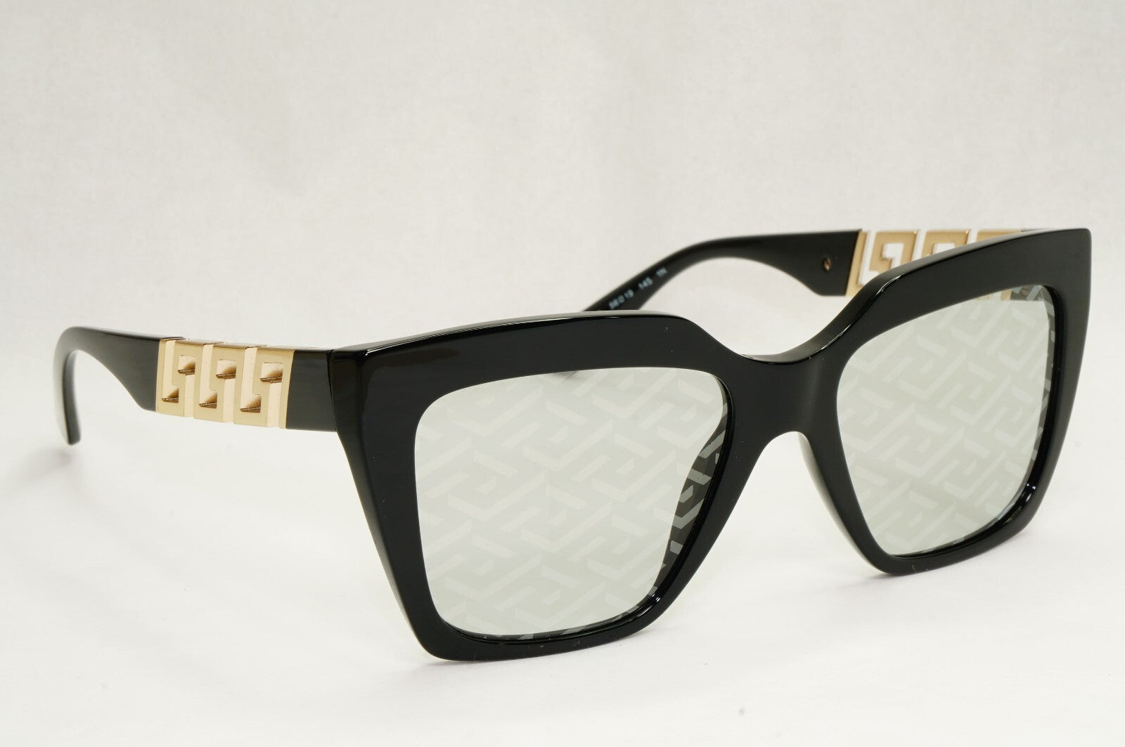 Versace Sunglasses Monogram Mirror Black Gold Meander MOD VE 4418 GB1/AL