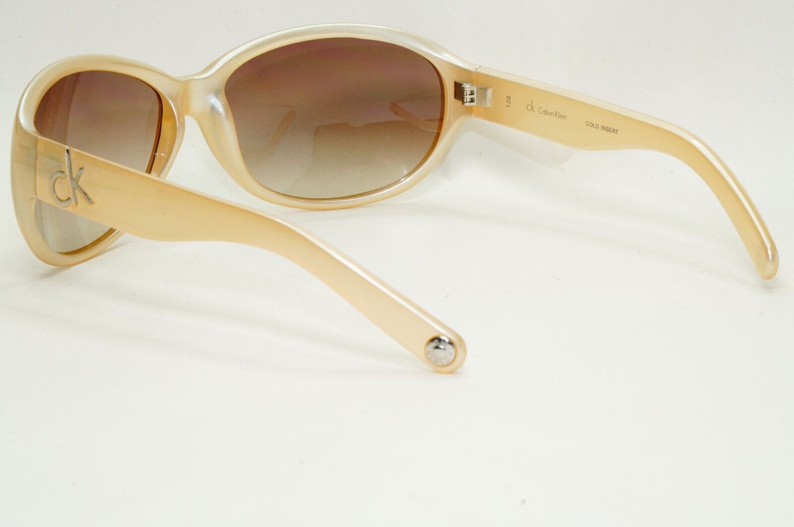 Calvin Klein Sunglasses 2005 Vintage Beige Brown Gradient Wrap 3054S 271 121124