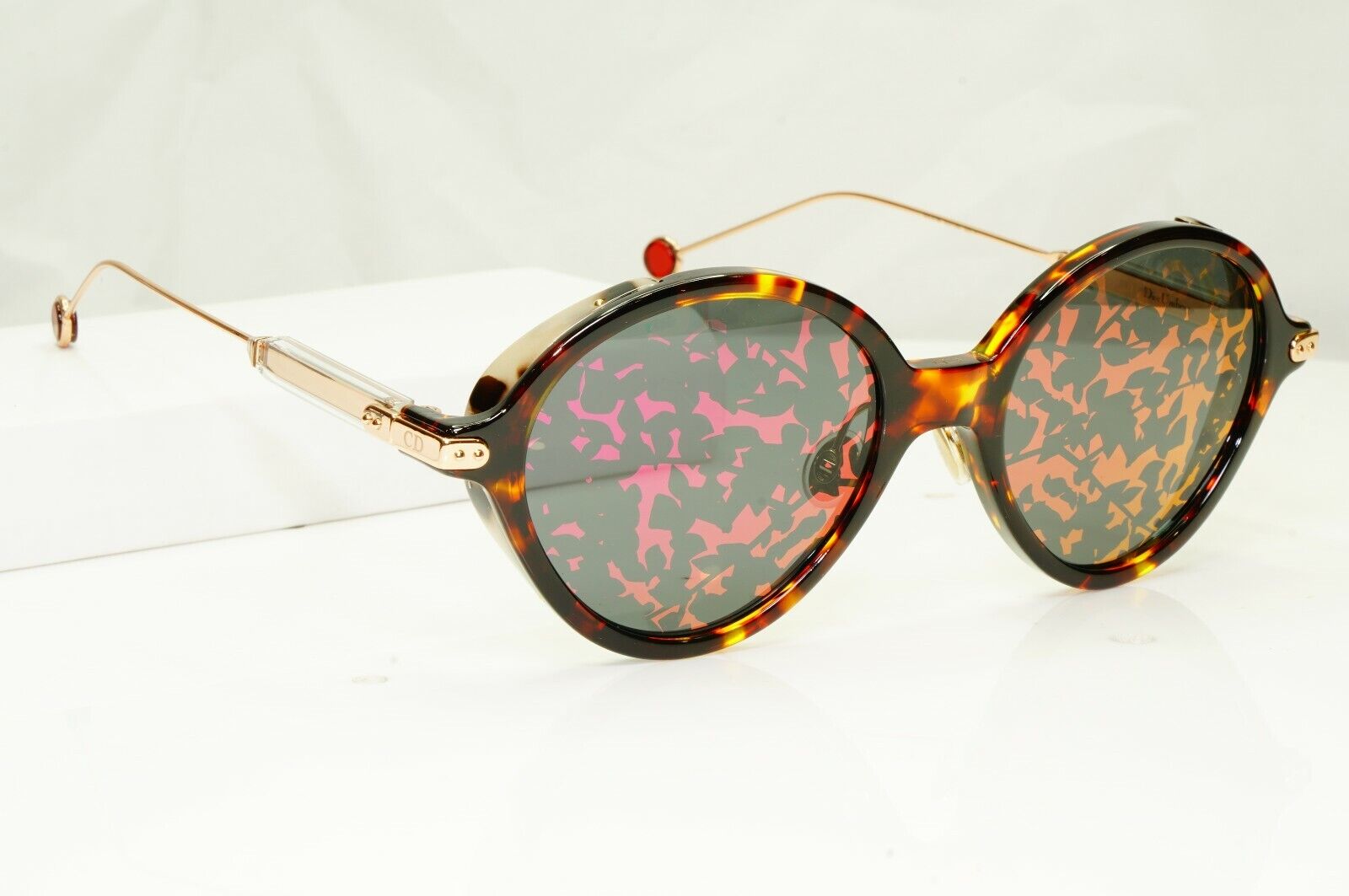 Authentic Dior Womens Sunglasses Round Umbrage Havana Brown Gold Mirror 0X3TN