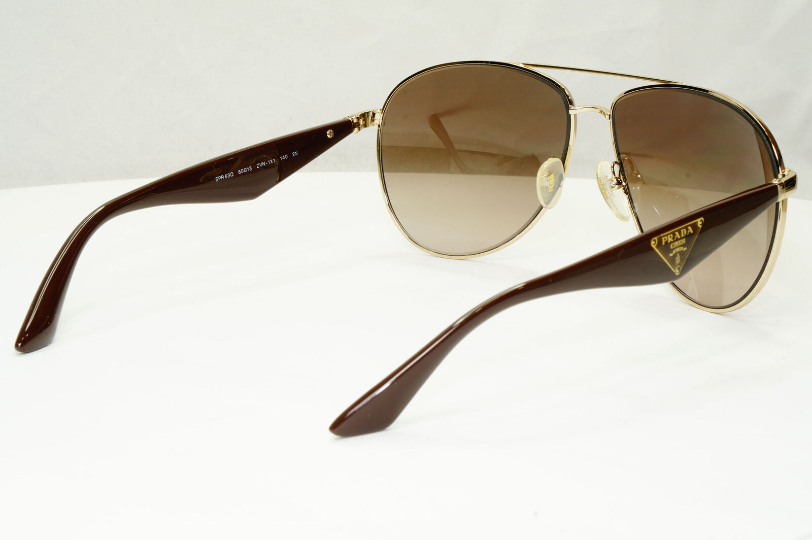 Prada Sunglasses Triangle Logo Pilot Gold Brown Gradient PR53QS SPR 53Q ZVN-1X1