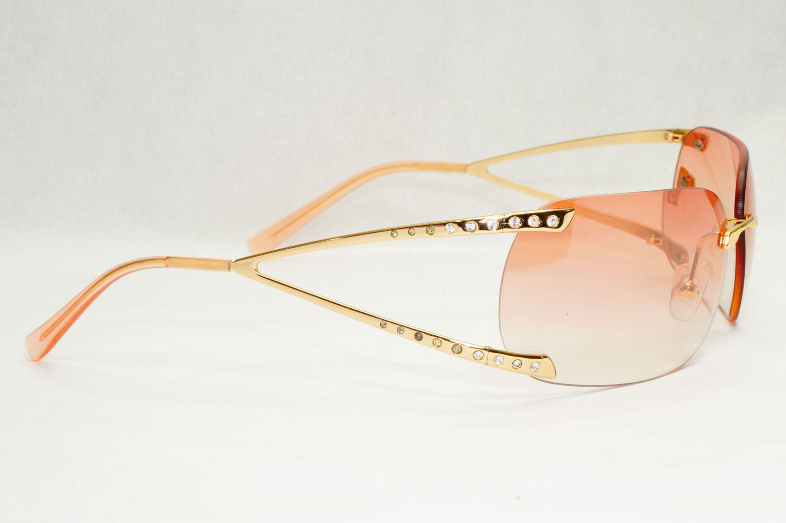 Versace Sunglasses 2004 Vintage Rimless Gold Medusa Crystal N86-H N30/536 270124