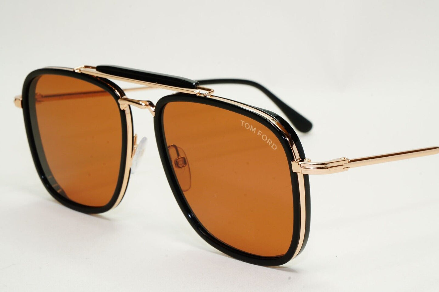 Tom Ford Sunglasses Huck Gold Black Brown Navigator Square FT0665 TF 665 01E