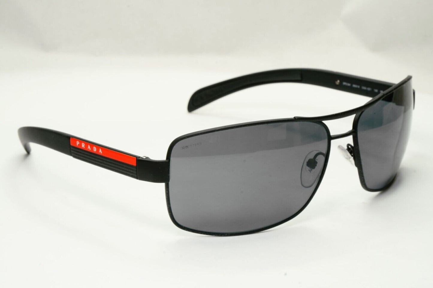Prada Sunglasses Black Polarized Wrap Pilot PS54IS SPS 54I DG0-5Z1 [a] 39025