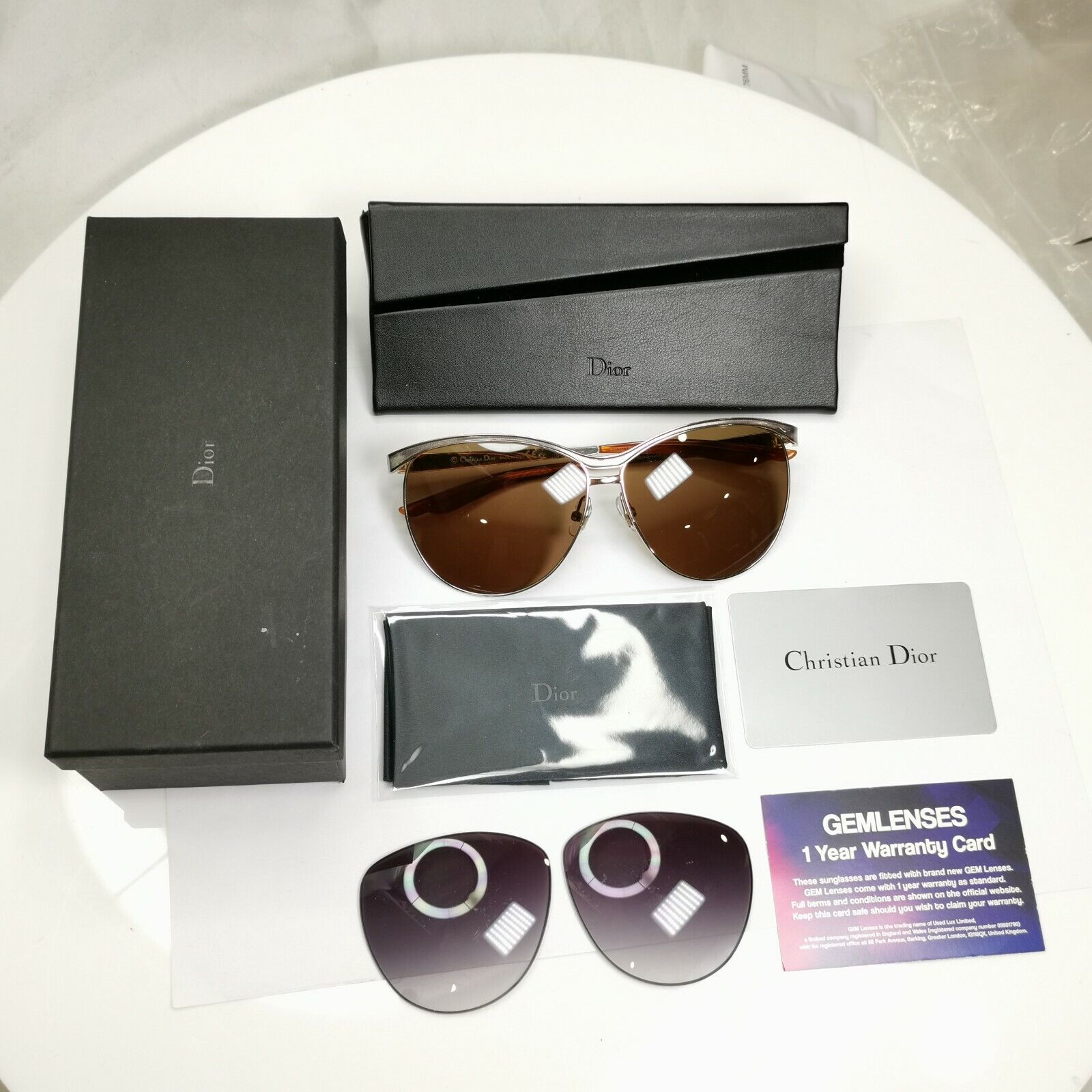 Authentic DIOR Womens Square Designer Sunglasses Gold CINQUANTE I529C 27851