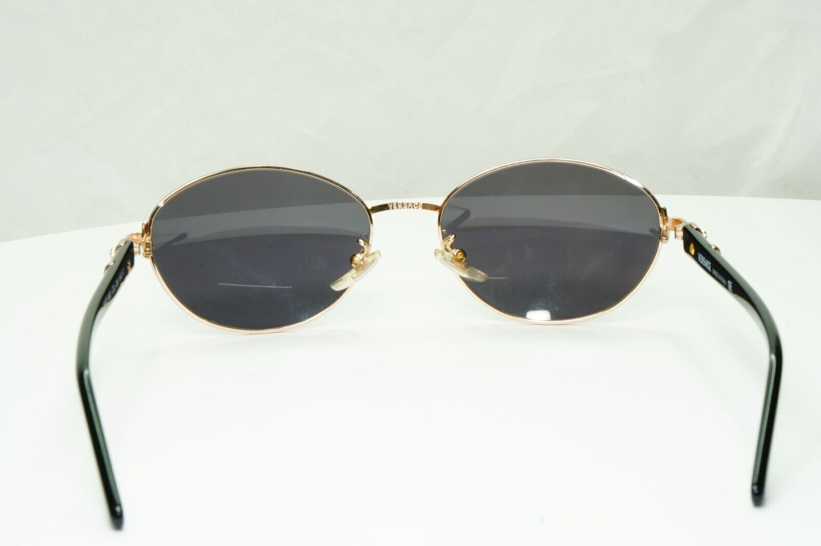 Gianni Versace 1995 Sunglasses Vintage Gold Black Metal Oval MOD M83 COL 030 B