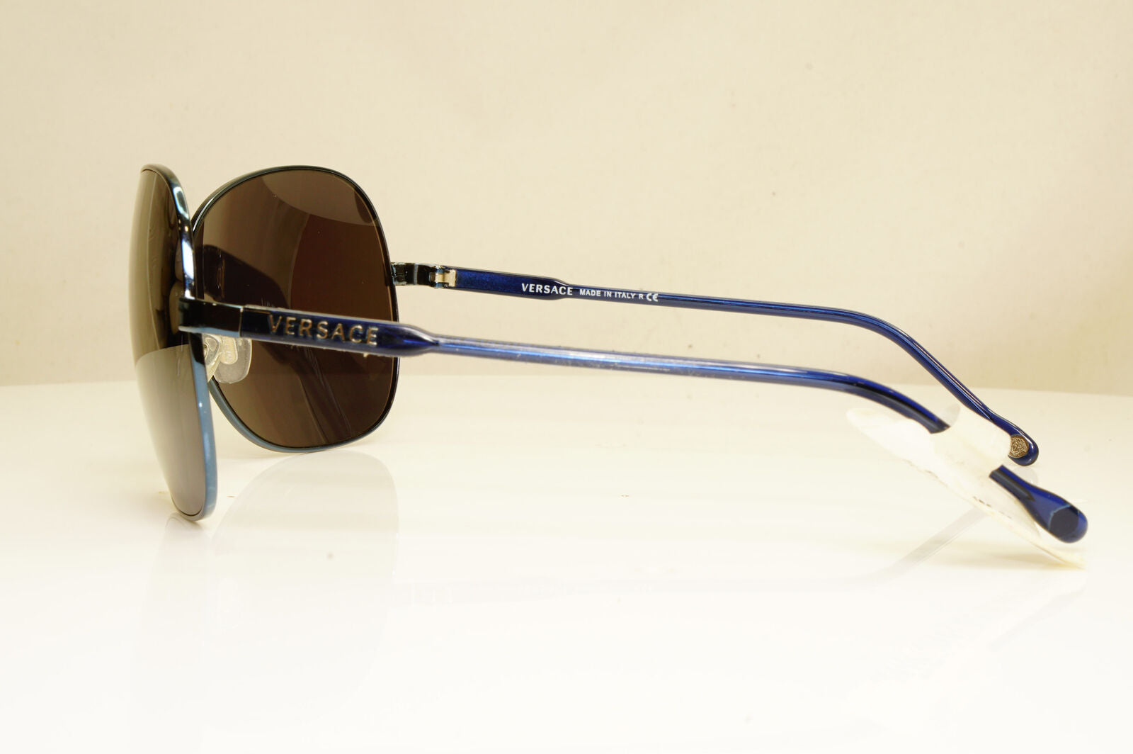 Versace Womens Vintage Blue Black Metal Sunglasses Square 2124 1307/5F 29267