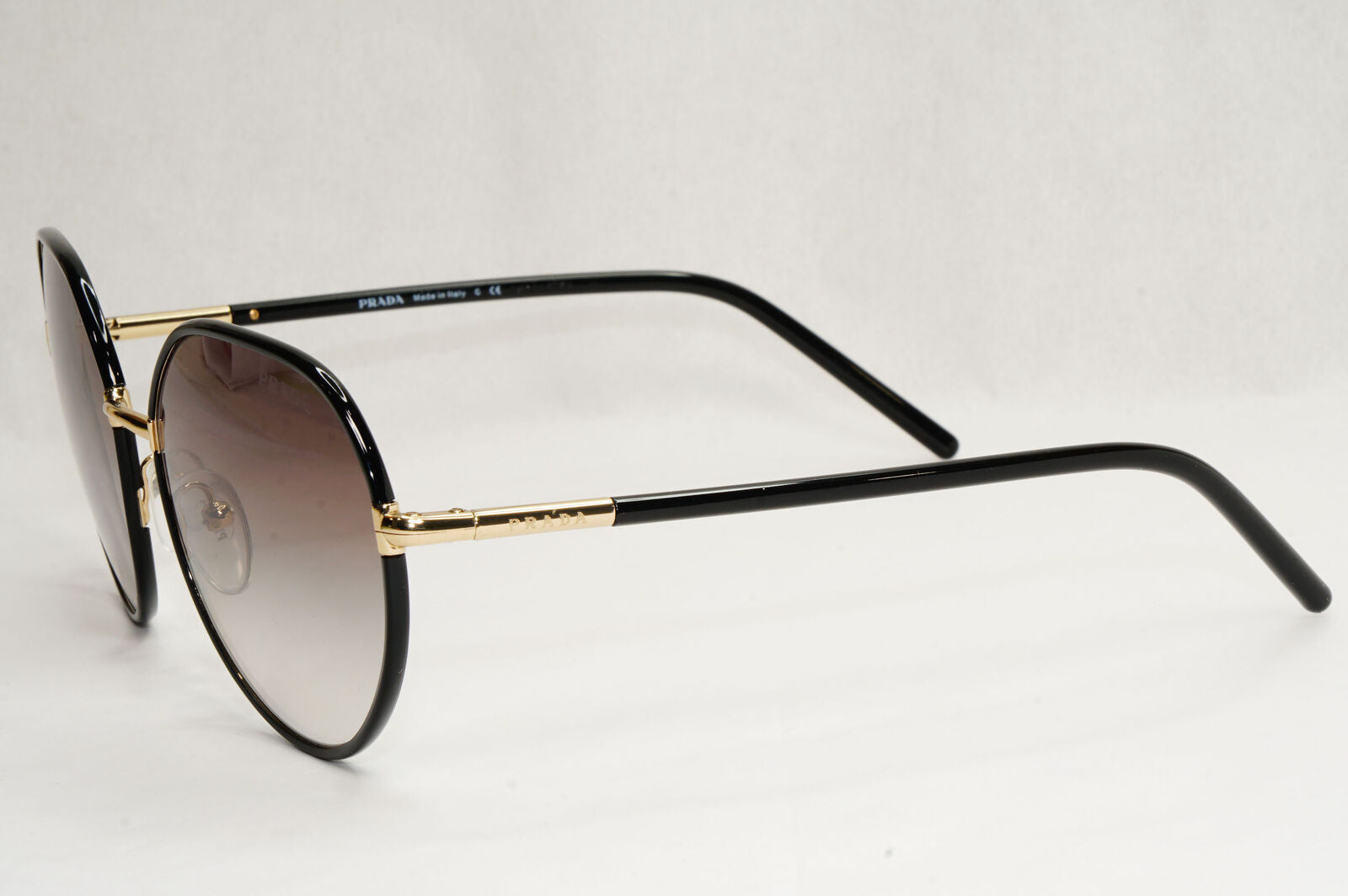Prada Sunglasses Black Gold Grey Gradient Round PR65XS SPR 65X AAV-0A7 58mm