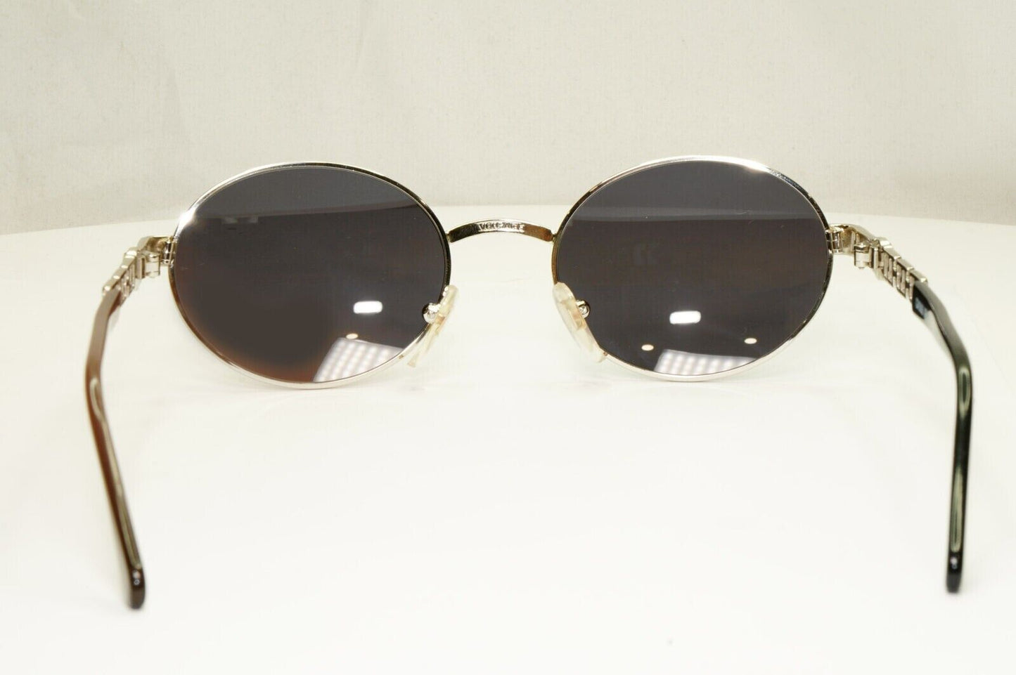 Gianni Versace 1995 Vintage Silver Medusa Round Black Sunglasses MOD G43 COL 26M