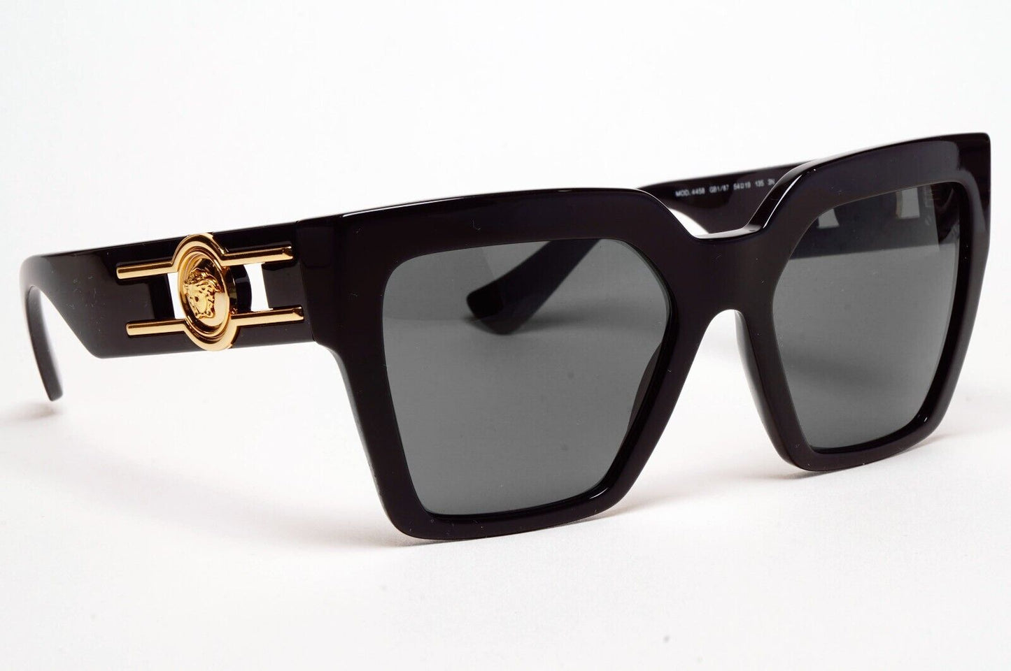 Versace Sunglasses Black Square Butterfly Grey Gold Medusa MOD VE 4458 GB1/87